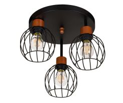 Lampa sufitowa czarna KU-OME3030MO trzypunktowa E27