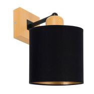 Czarny kinkiet LED CL-WD-SC10x10BU-SC jednopunktowy z litego drewna