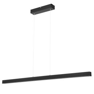 Czarna lampa wisząca LED 115cm z drewna jesionowego L115KB-4K-SCHWARZ wymienny LED wysokość 30-150 cm