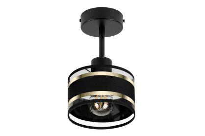 Lampa sufitowa czarna jednopunktowy spot z czarnym abażurem T-1010SC-SC E27