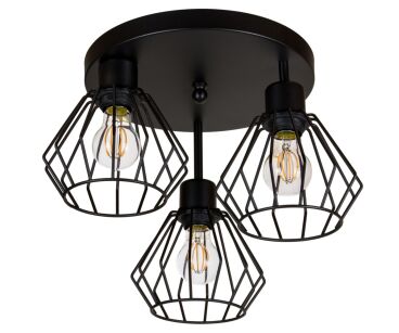 Lampa sufitowa czarna BR-OME3030SC trzypunktowa E27