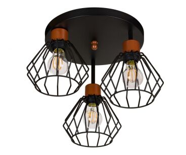 Lampa sufitowa czarna BR-OME3030MO trzypunktowa E27