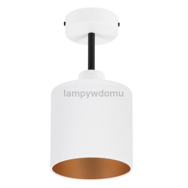 Lampa sufitowa biała jednopunktowy spot z białym abażurem C-1010WE-WE E27