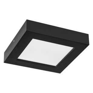 Czarny Panel LED z drewna plafon 24W lampa sufitowa 25x25x5H cm